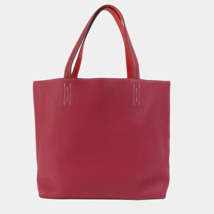 Hermes Bordeaux Taurillon Double Sense 45 Tote Bag