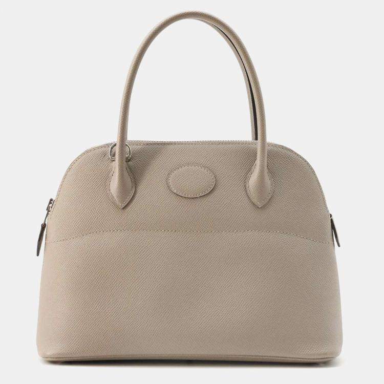 Hermes Tourtiere Grey Epson Bolide 27 Handbag