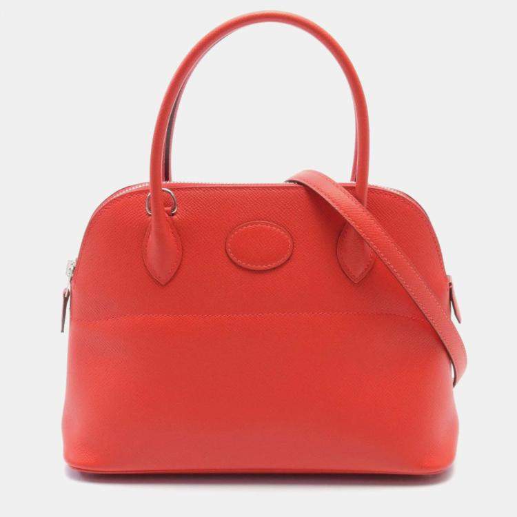 Hermes Rouge Coeur Red Epsom Leather Bolide 27 Handbag