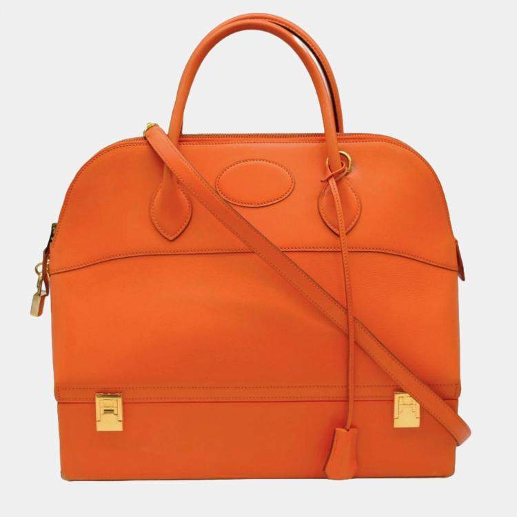 Hermes Orange Box Calf Leather Bolide MacPherson Tote Bag