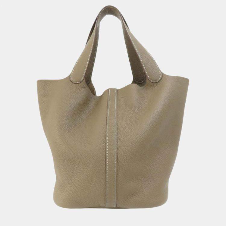 Pre Owned Hermes Etoupe Taurillon Picotin Lock 26 Handbag