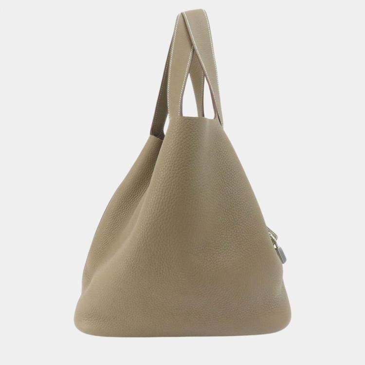 Pre Owned Hermes Etoupe Taurillon Picotin Lock 26 Handbag