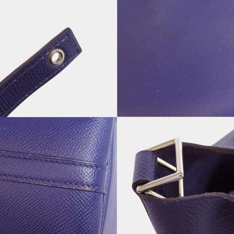 Pre Owned Hermes Blue Ankle Tracesage Epson Picotin Lock 18 Handbag