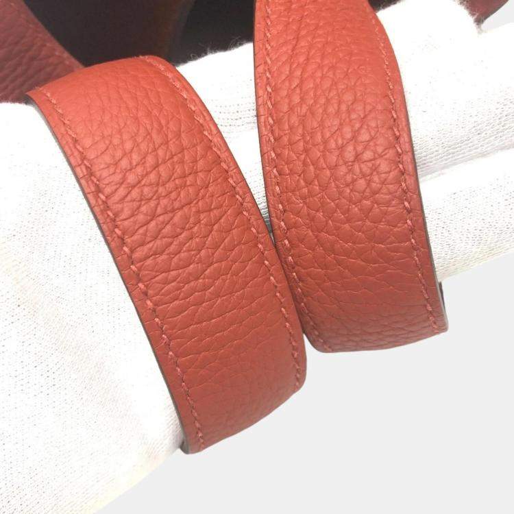Pre Owned Hermes Rouge Ash Red Taurillon Clemence Picotin Lock 18 Handbag