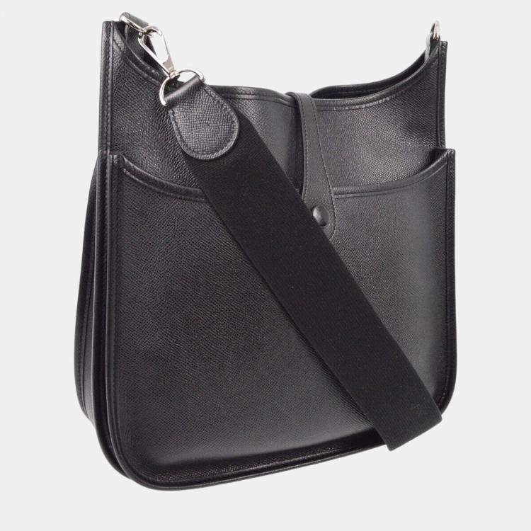 Hermes Black Epsom Evelyne 2 PM Shoulder Bag Hermes TLC