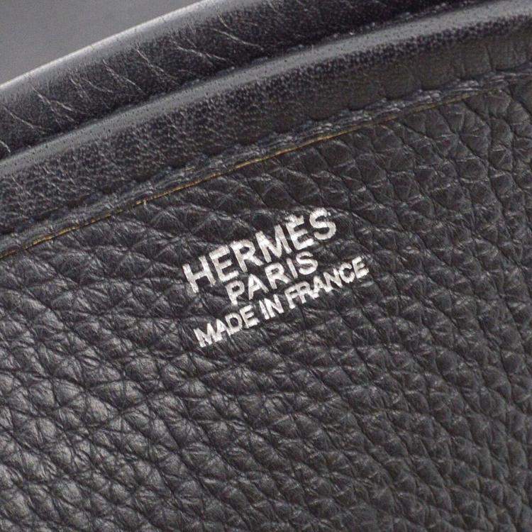 Pre Owned Hermes Black Taurillon Clemence Evelyne 2 41 TGM Shoulder Bag
