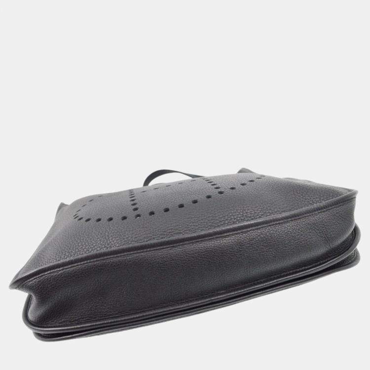 Pre Owned Hermes Black Taurillon Clemence Evelyne 2 41 TGM Shoulder Bag