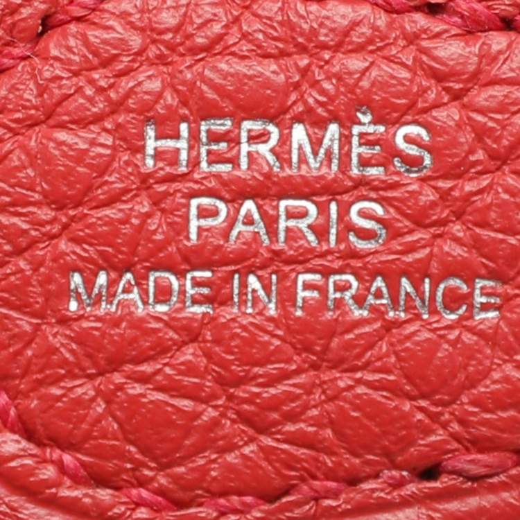 Pre Owned Hermes Rouganvillier Taurillon Clemence Leather Evelyne TPM Bag 
