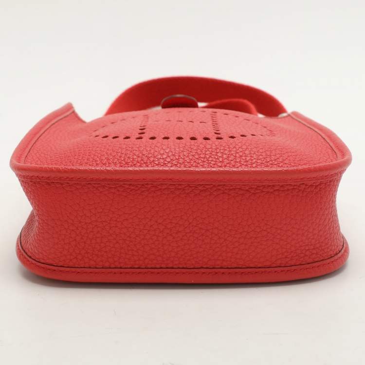 Pre Owned Hermes Rouganvillier Taurillon Clemence Leather Evelyne TPM Bag 