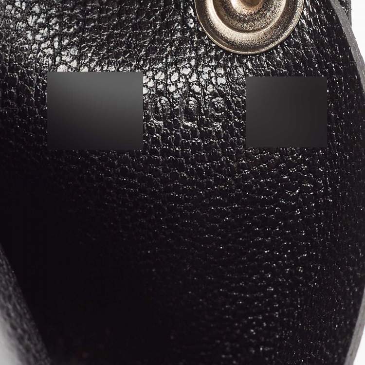 Pre Owned Hermès Noir Chevere Leather Calvi Card Holder 