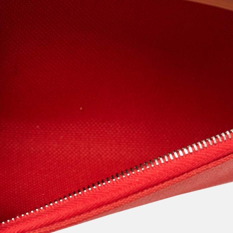 Pre Owned Hermès Rogue Tomate/Natural Toile and Vache Hunter Herbag Zip 31 Bag