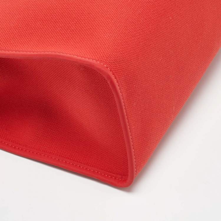 Pre Owned Hermès Rogue Tomate/Natural Toile and Vache Hunter Herbag Zip 31 Bag