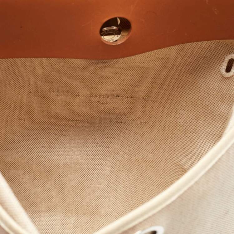 Pre Owned Hermes Natural/Toile Canvas and Vache Hunter Herbag 2 in 1 Backpack