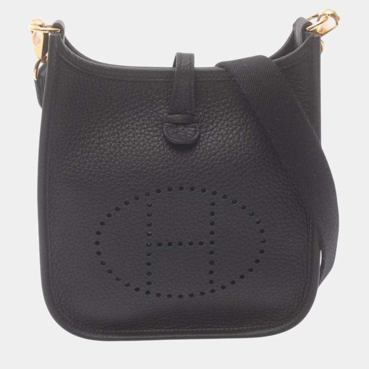 Hermes Evelyne TPM Amazon Shoulder Bag Black Leather