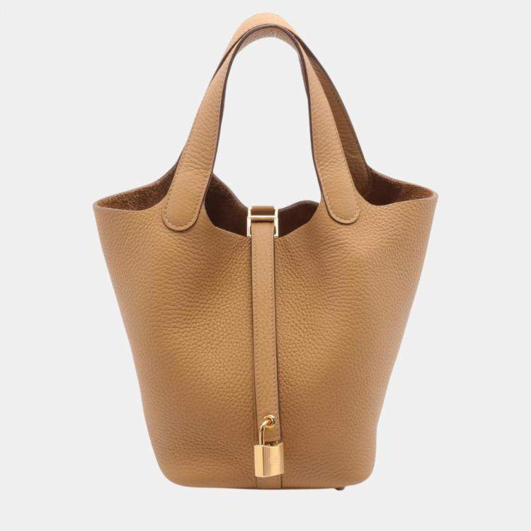 Hermes Picotin Lock PM Handbag Brown Leather