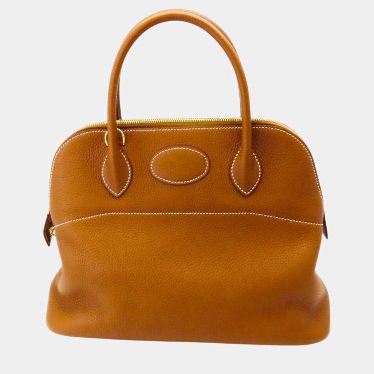 Hermes Bolide 31 Brown Handbag Brown Leather