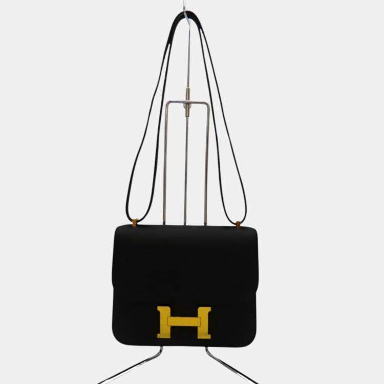 Hermes Constance Mini Shoulder Bag Black Leather