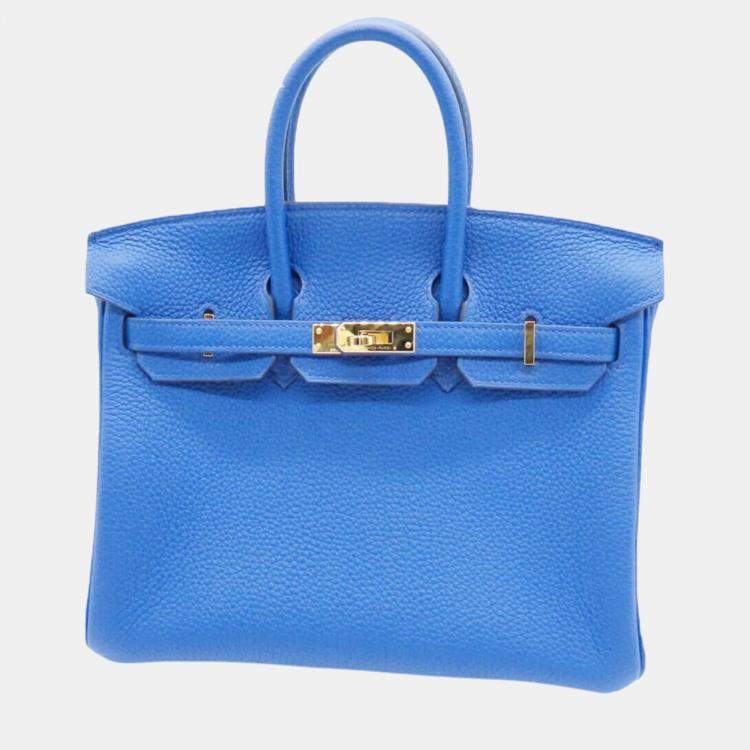 Hermes Birkin 25 Togo Handbag Blue