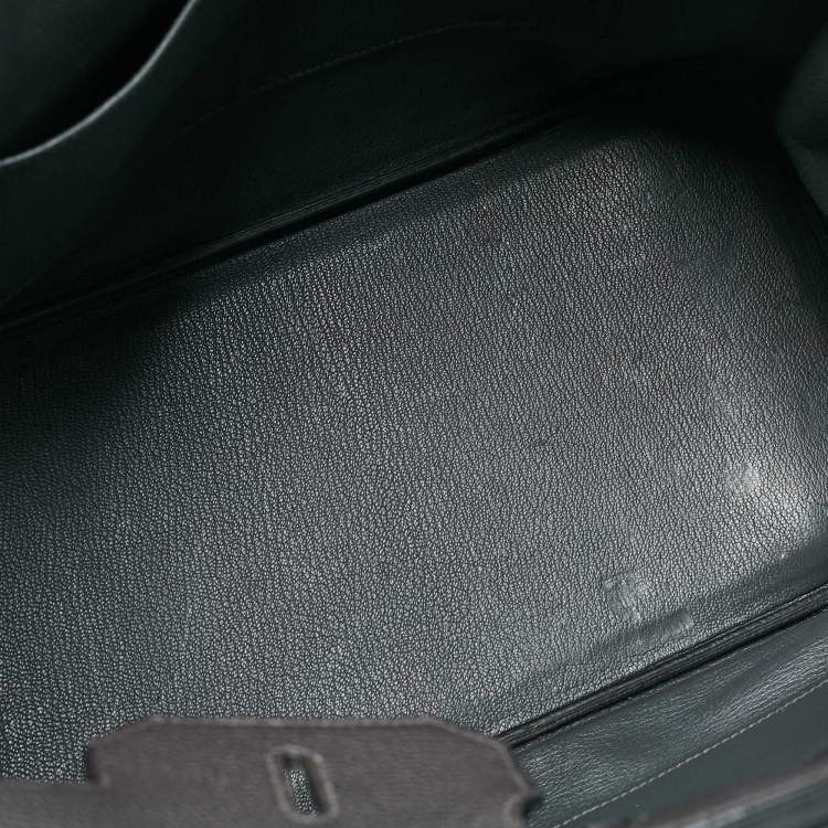 Pre Owned Hermes Graphite Togo Leather Gold Finish Birkin 35 Bag