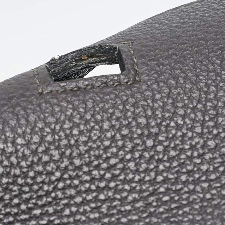 Pre Owned Hermes Graphite Togo Leather Gold Finish Birkin 35 Bag