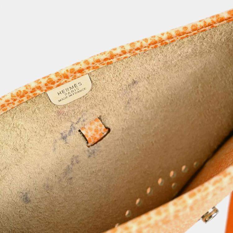 Pre Owned Hermes Orange Dalmatian Evelyne 29 Shoulder Bag
