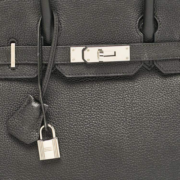 Pre Owned Hermès  Black Togo Leather Palladium Finish Birkin 30 Bag