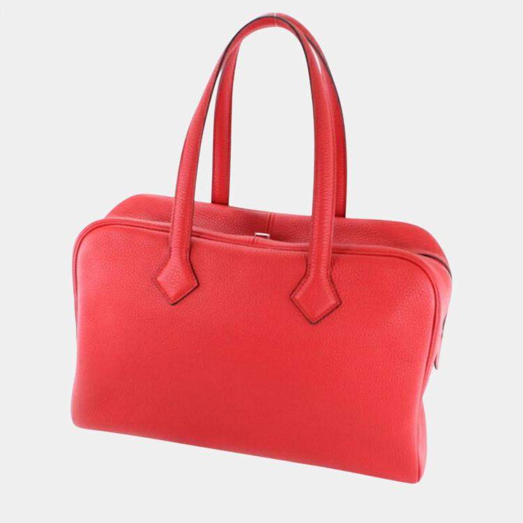 Hermes Red Rouge Coup Taurillon Clece Leather Victoria 35 Handbag