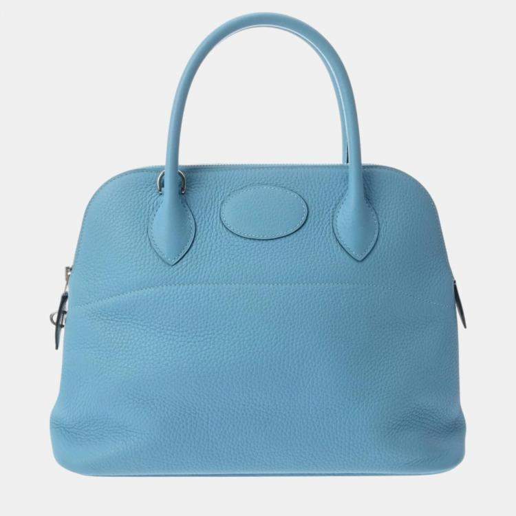 Hermes Blue Noir Taurillon Clece Bolide 31 handbag