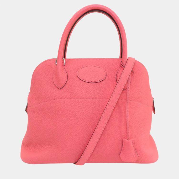 Hermes Rose Azalee Taurillon Bolide 31 Handbag