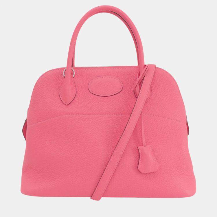 Hermes Rose Azalee Taurillon Bolide 31 Handbag