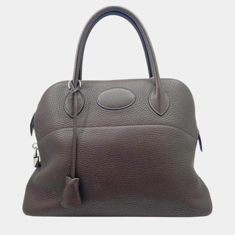 Hermes Brown Taurillon Chocolate Bolide 31 Handbag