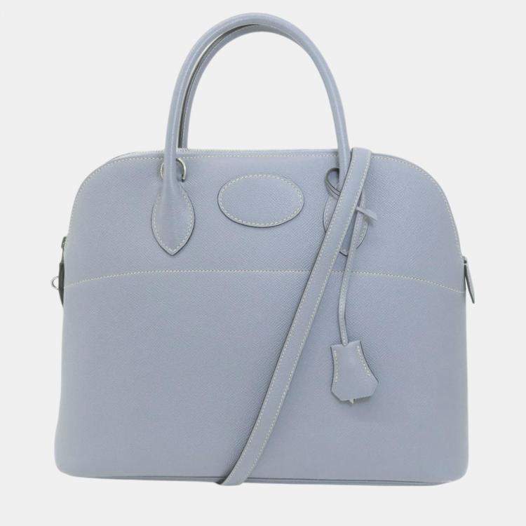 Hermes Blue Lin Epson Bolide 35 Handbag