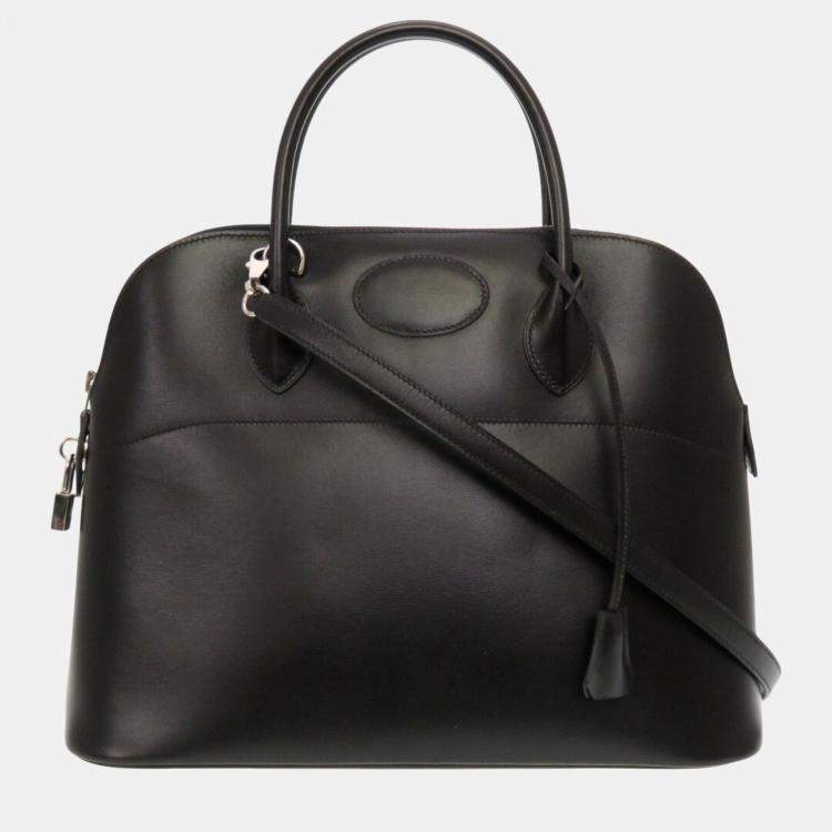 Hermes Box Calf Black Bolide 35 Handbag