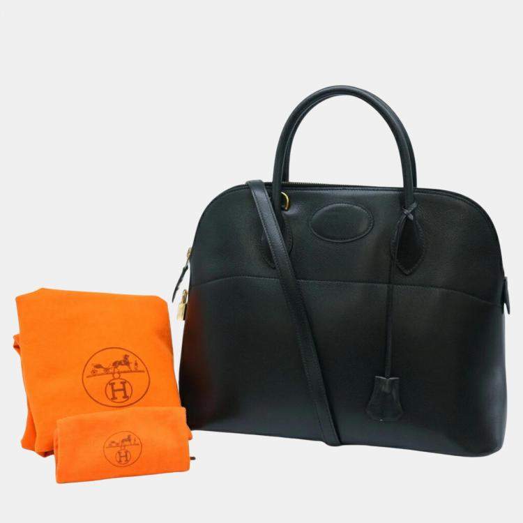 Hermes Epsom leather black Bolide 35 handbag