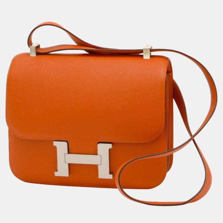 Hermes Epson Orange Poppy Constance 24 Handbag