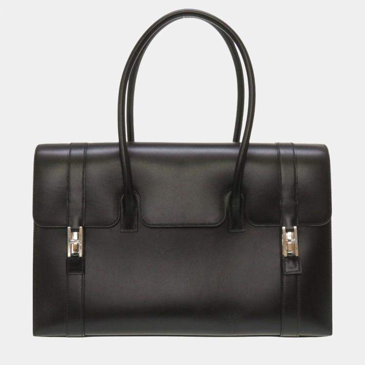 Hermes box calf black drag 2 37 handbag