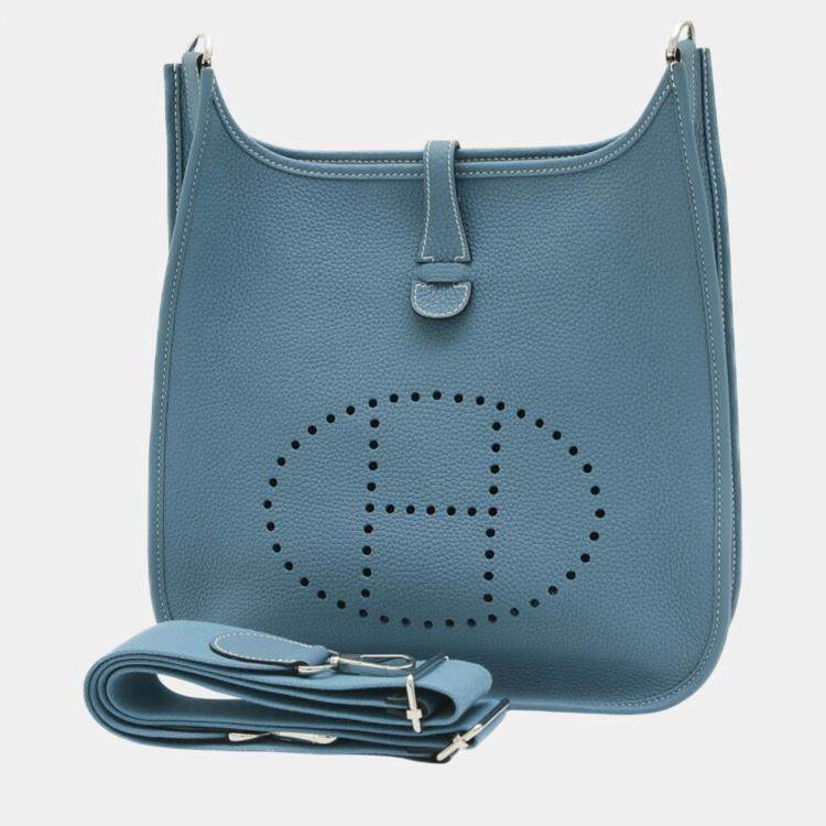 Hermes Taurillon New Blue Jean Evelyn 3 PM Shoulder Bag