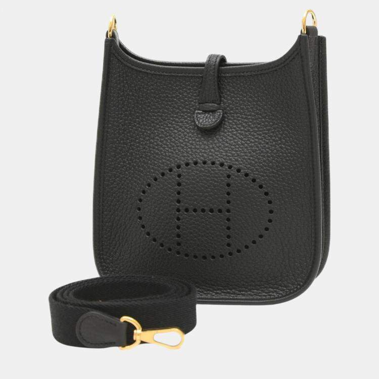 Hermes Taurillon Clemence Black Evelyn TPM Amazon Shoulder Bag