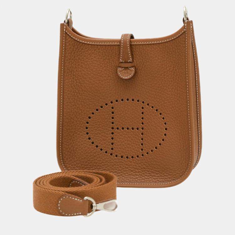 Hermes Taurillon Clemence Gold Evelyn TPM Amazon Shoulder Bag