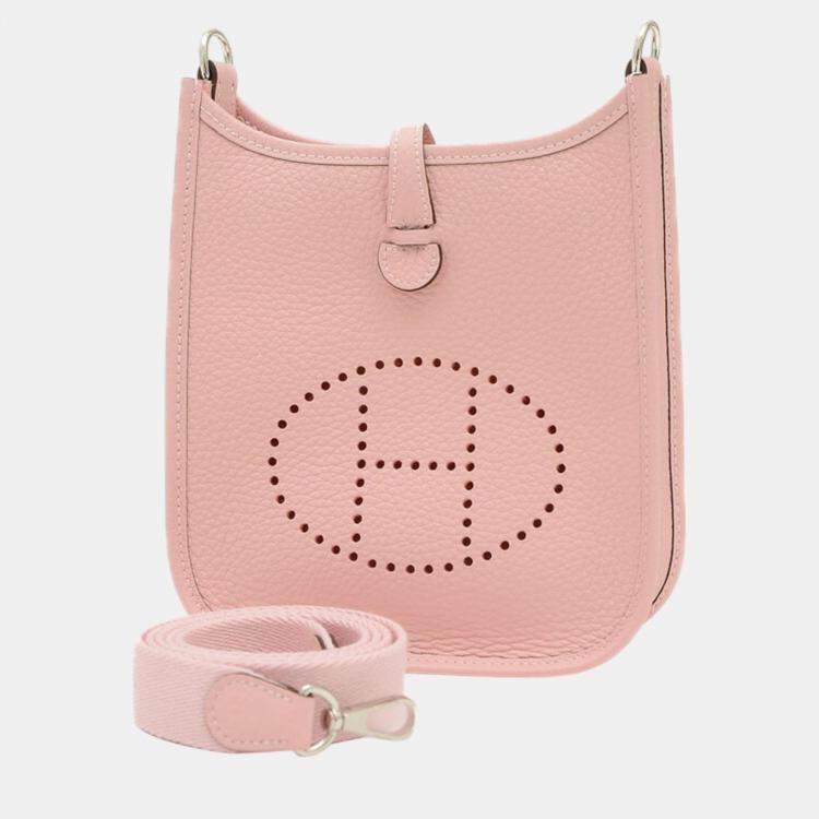 Hermes Taurillon Clemence Rose Sakura Evelyn TPM Amazon Shoulder Bag