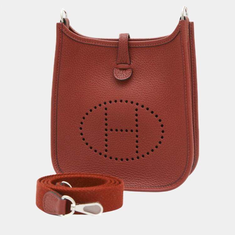 Hermes Taurillon Clemence Rouge H Evelyn TPM Amazon Shoulder Bag