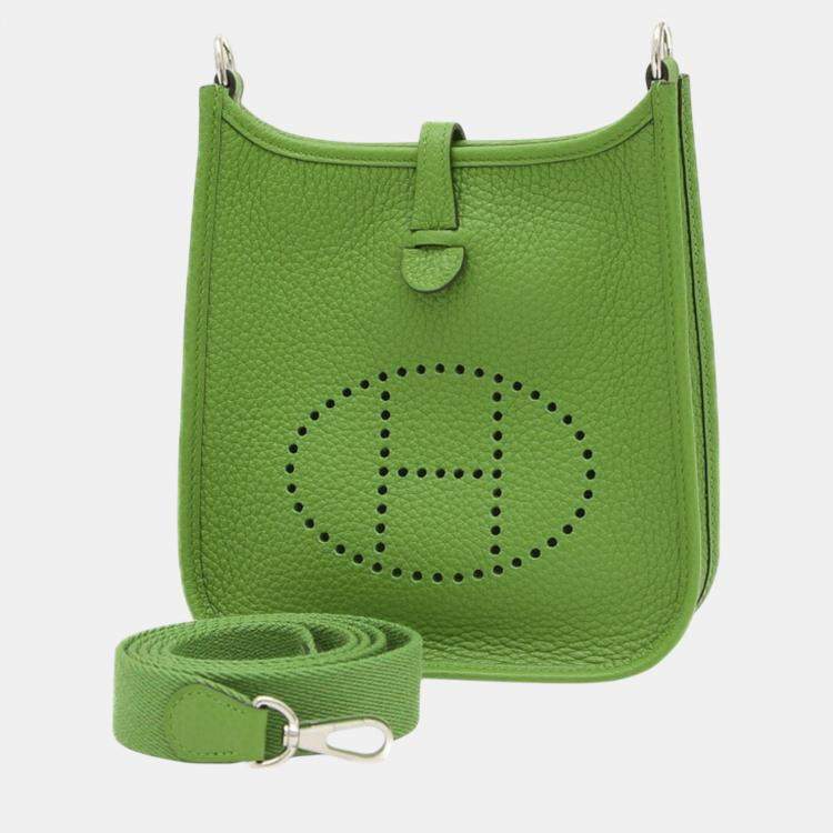 Hermes Taurillon Clemence Vert Yucca Evelyn TPM Amazon Shoulder Bag