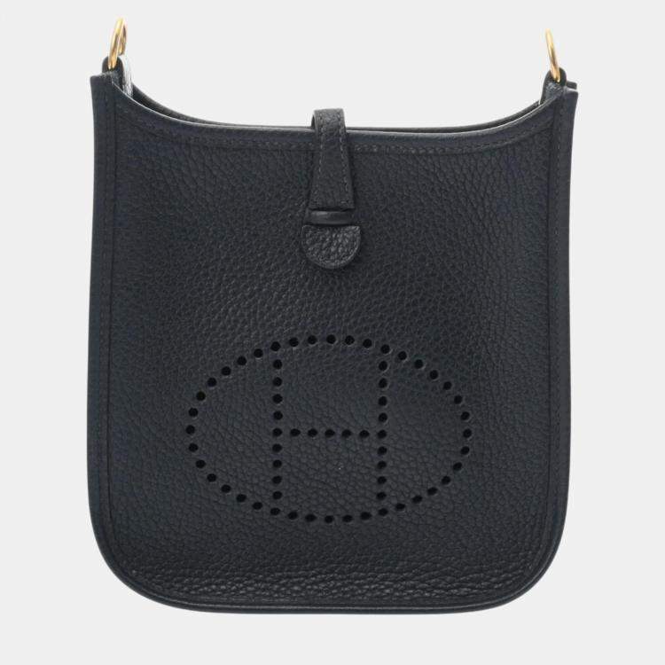 Hermes Blue Nuit Taurillon Clemence Evelyn TPM shoulder bag