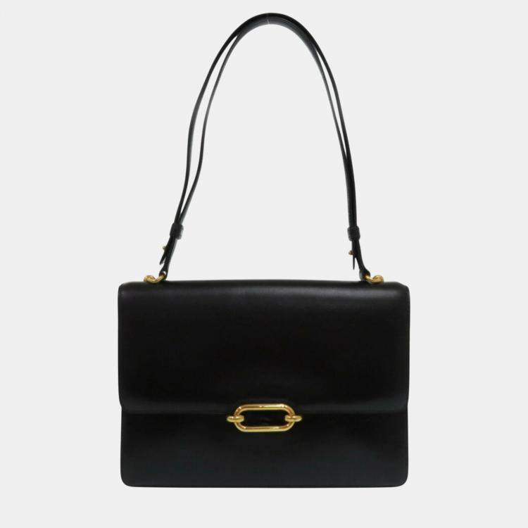 Hermes Box Calf Black Fonsbell Shoulder Bag