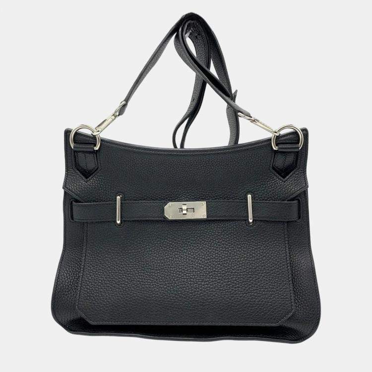 Hermes Taurillon Clemence Black Gypsiere 28 Shoulder Bag