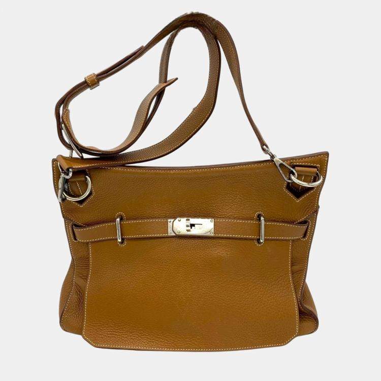 Hermes Taurillon Clemence Brown Gypsiere 34 Shoulder Bag