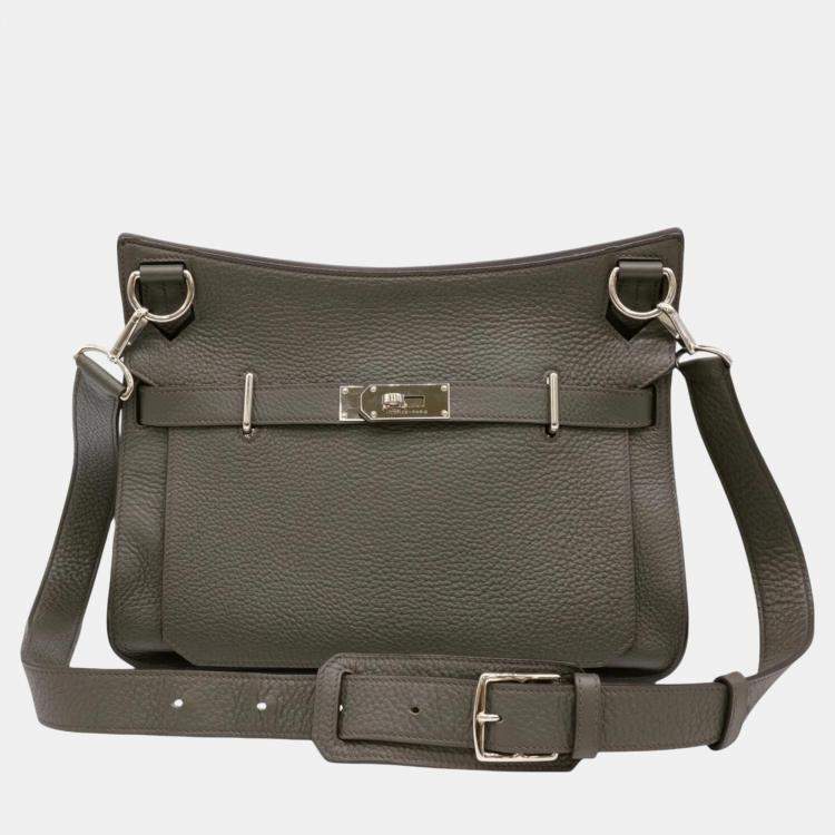 Hermes Taurillon Clemence Olive Green Gypsiere 34 Shoulder Bag