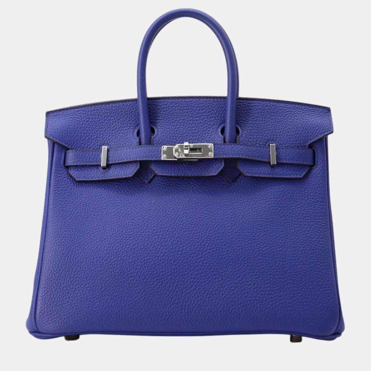 Hermes Blue Electric Togo Leather Birkin Size 25