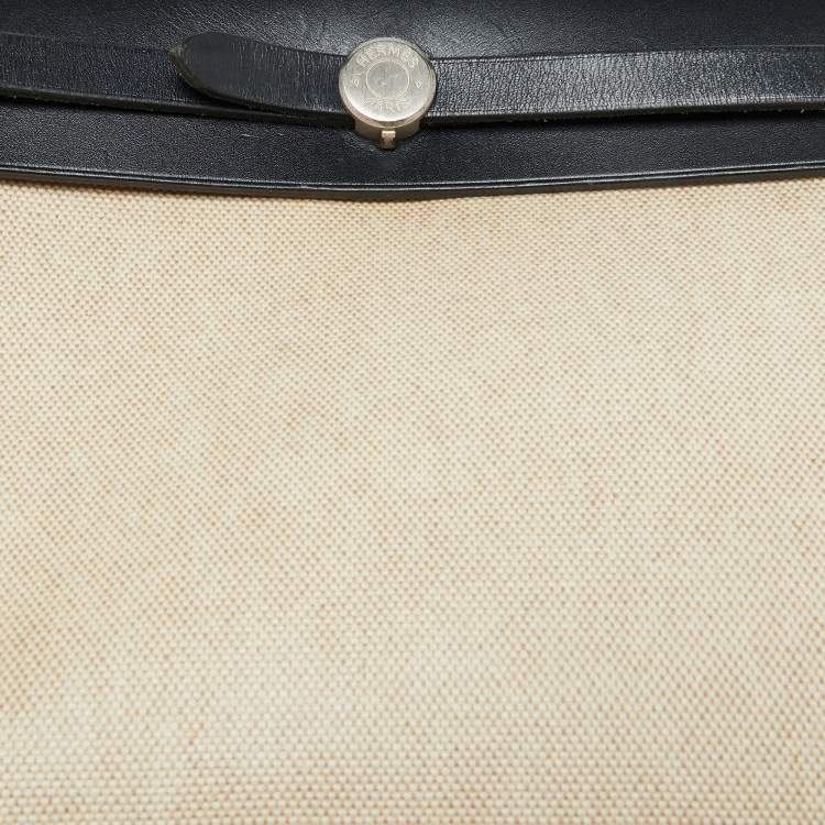 Pre Owned Hermès Beige/Black Toile and Vache Hunter 2in1 Herbag Zip 31 Bag