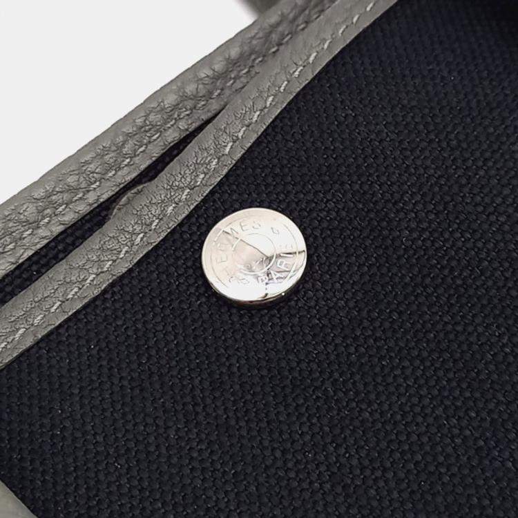 Pre Owned Hermes Black Canvas Garden Party 30 Bag